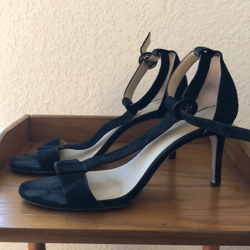 Ann Taylor Black Suede High Heel Sandals